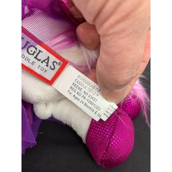 Douglas Cuddle Toys Unicorn with Tutu Pink Purple Accents on White 11" Plush Stu - Picture 5 of 6